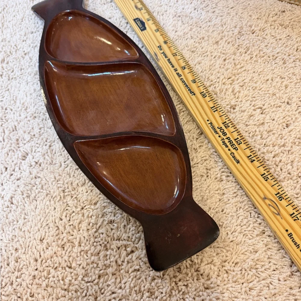 Vintage hand carved mahogany serving Tray